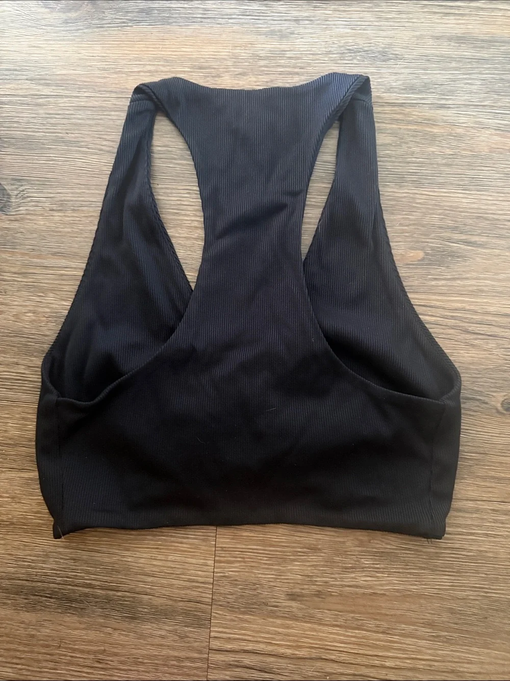 Free People Black Ribbed Racerback Crop - Picture 2 of 2